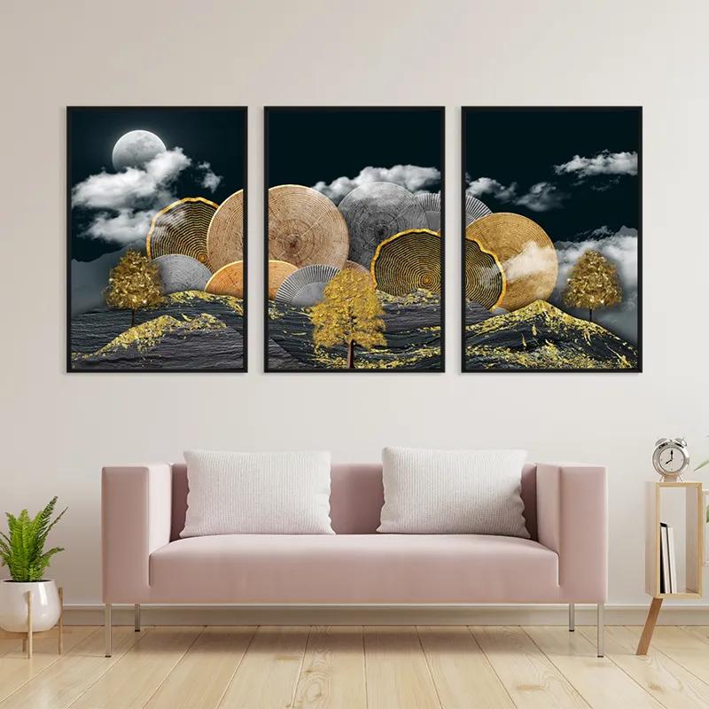 Tablou Multicanvas Circle Over The Mountain mockup 3