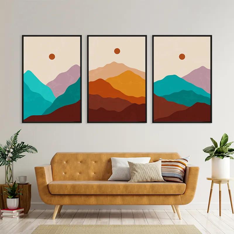 Tablou Multicanvas Brown Moon Mountain mockup 4