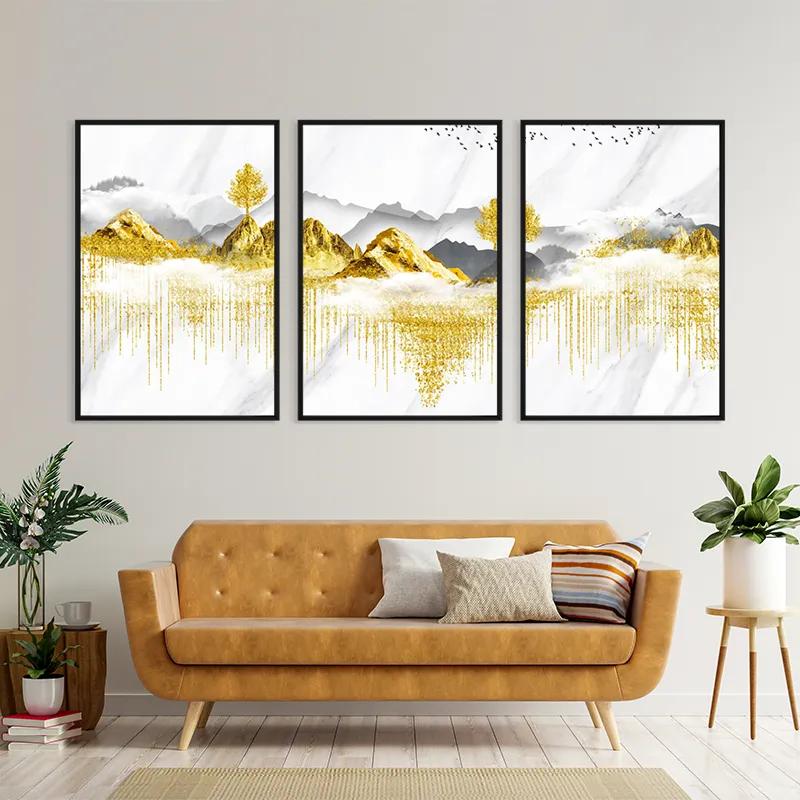 Tablou Multicanvas Golden White Mountains mockup 4