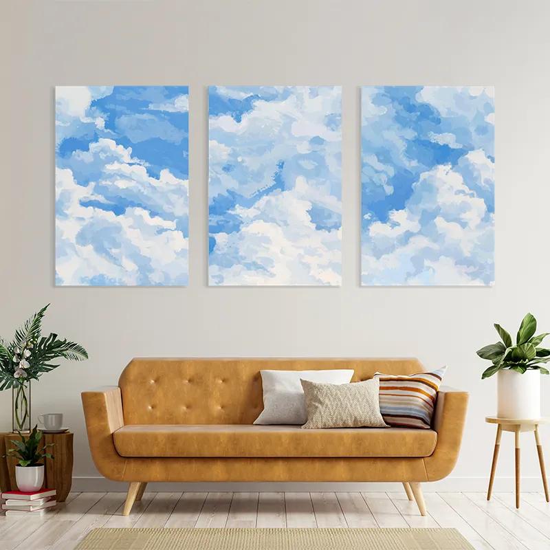 Tablou Multicanvas Clouds Set mockup 4