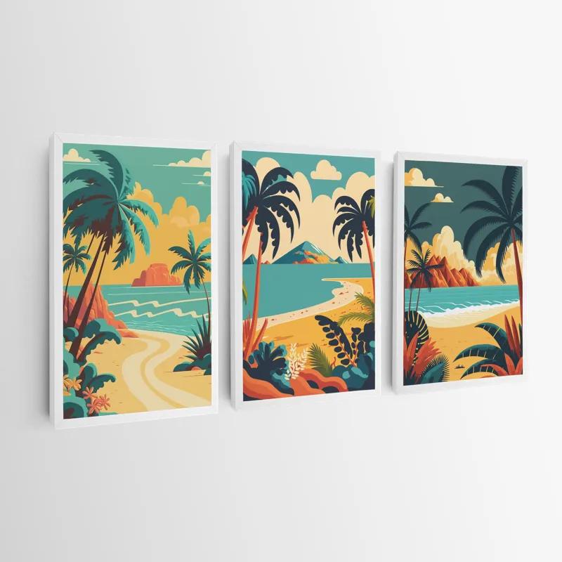 Tablou Multicanvas Beach Palm mockup 0