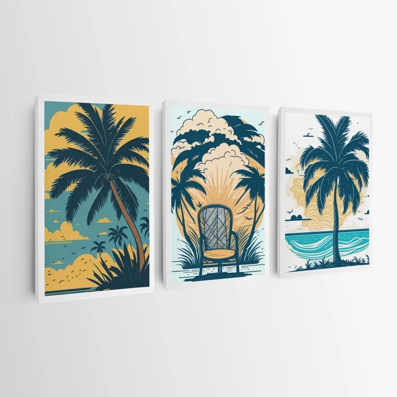 Tablou Multicanvas Palm Tree Set mockup 0