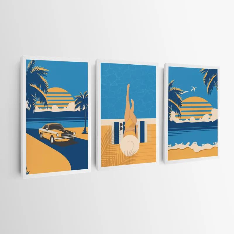 Tablou Multicanvas Summer Retro Set mockup 0