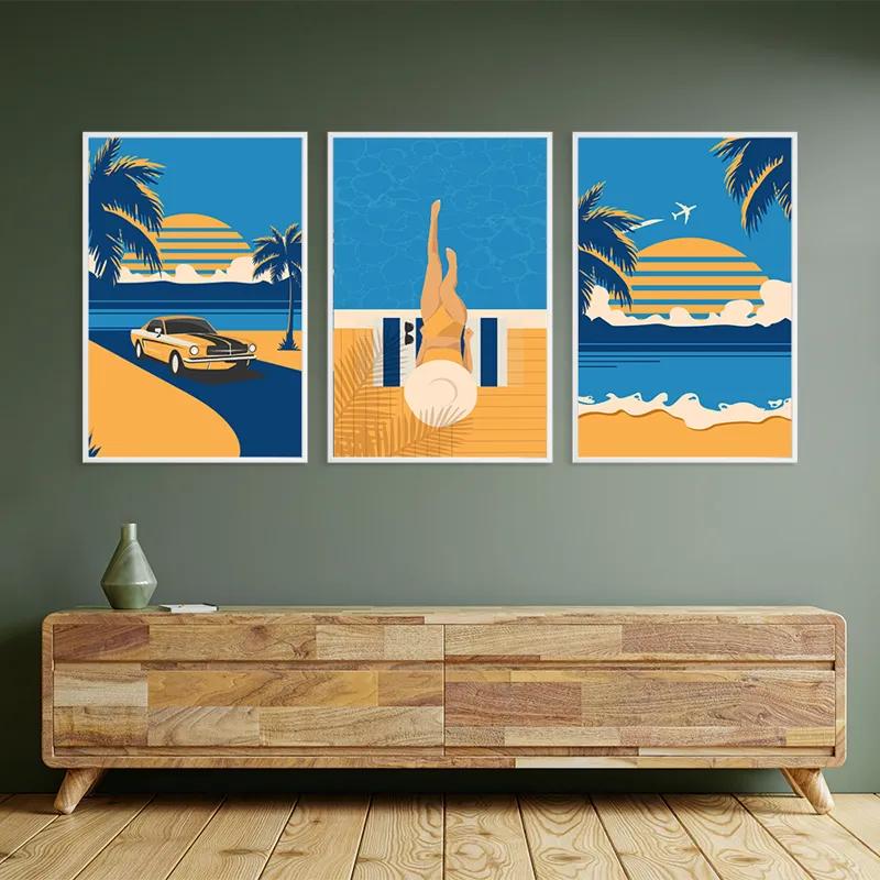 Tablou Multicanvas Summer Retro Set mockup 2