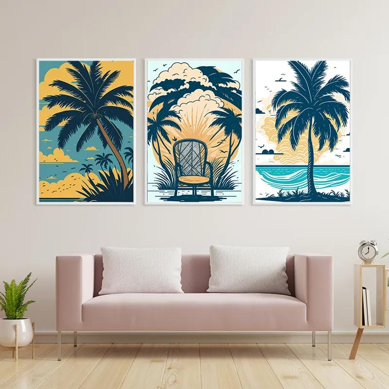 Tablou Multicanvas Palm Tree Set mockup 3