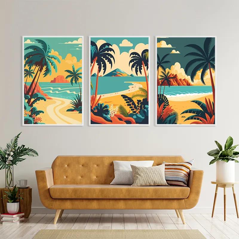 Tablou Multicanvas Beach Palm mockup 4