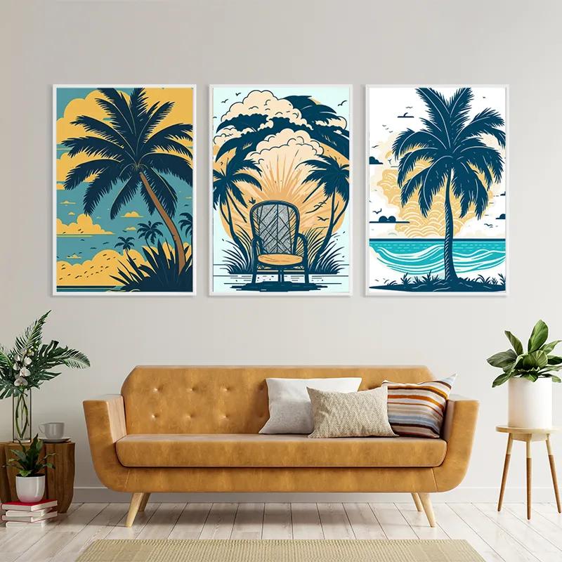 Tablou Multicanvas Palm Tree Set mockup 4