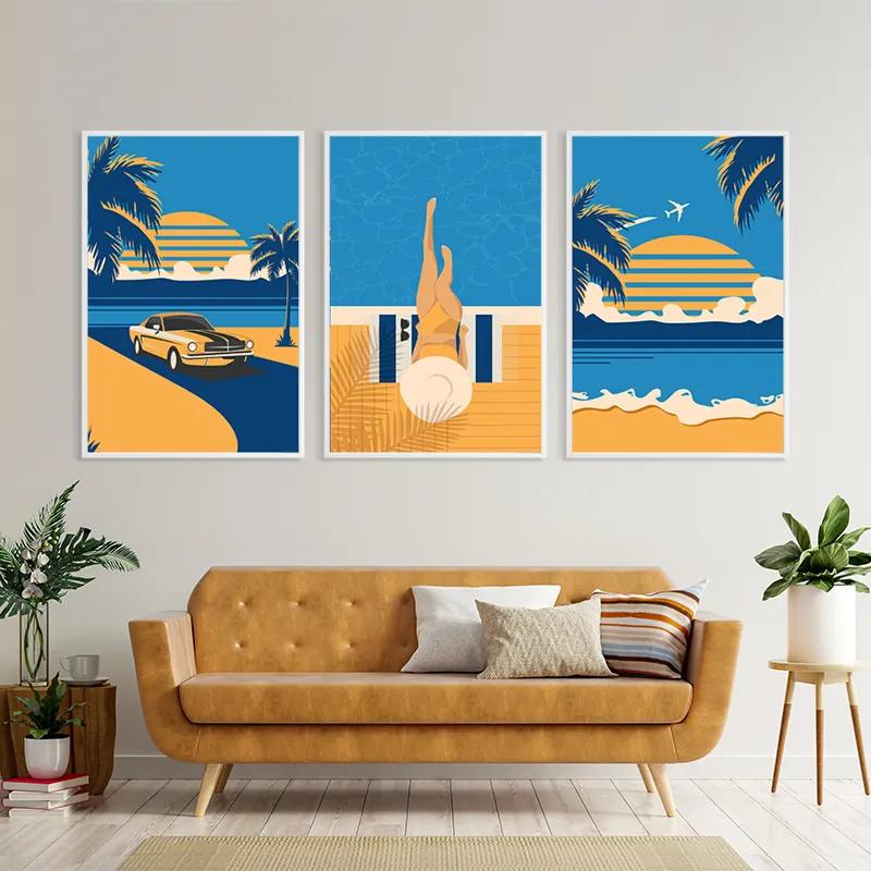 Tablou Multicanvas Summer Retro Set mockup 4