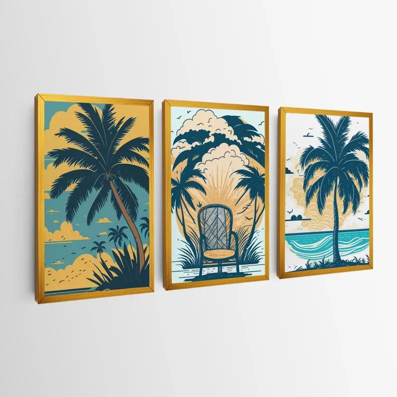 Tablou Multicanvas Palm Tree Set mockup 0