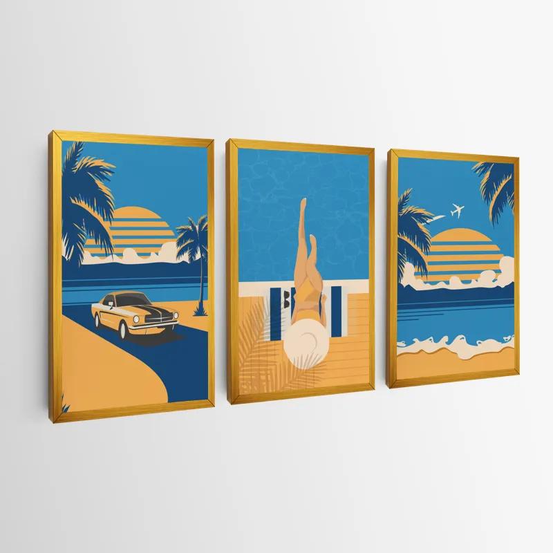 Tablou Multicanvas Summer Retro Set mockup 0