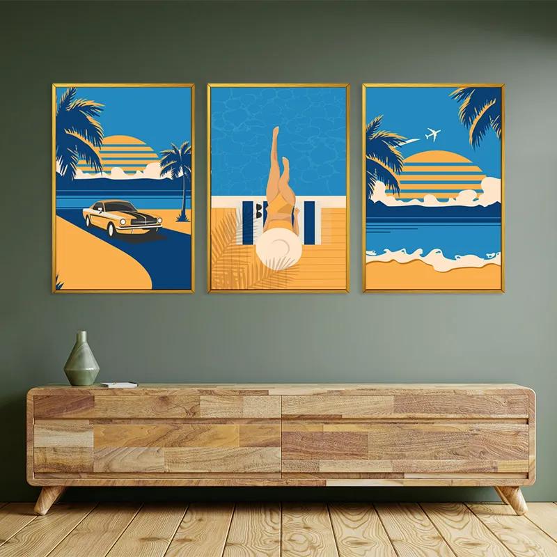 Tablou Multicanvas Summer Retro Set mockup 2