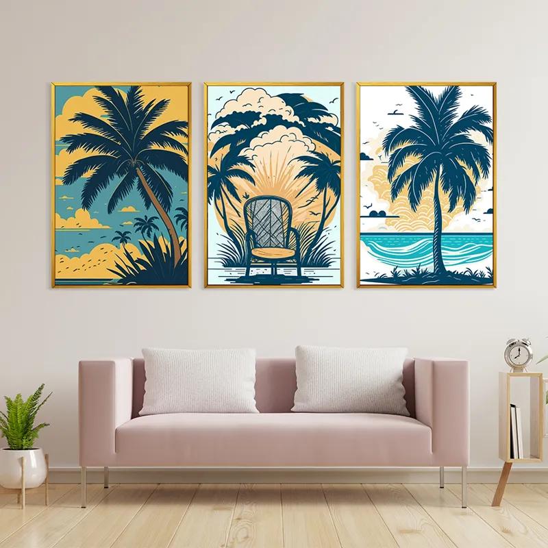 Tablou Multicanvas Palm Tree Set mockup 3