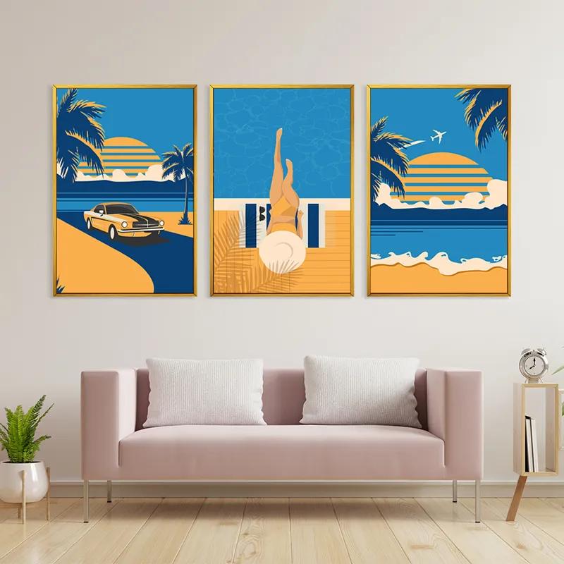 Tablou Multicanvas Summer Retro Set mockup 3