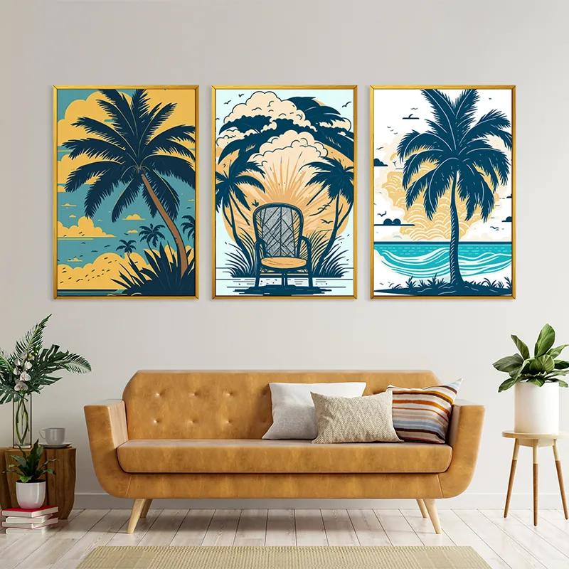 Tablou Multicanvas Palm Tree Set mockup 4