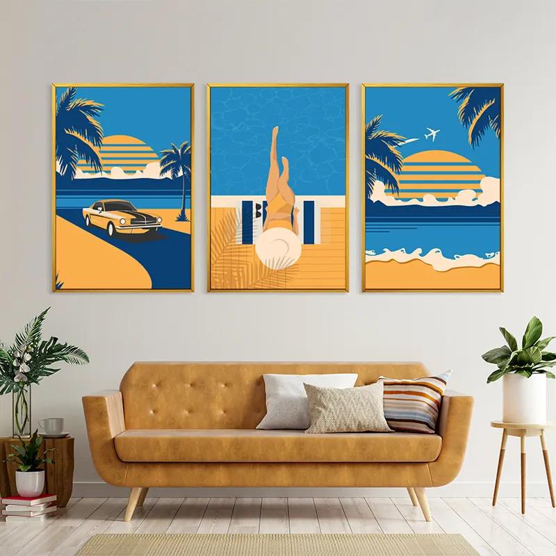 Tablou Multicanvas Summer Retro Set mockup 4