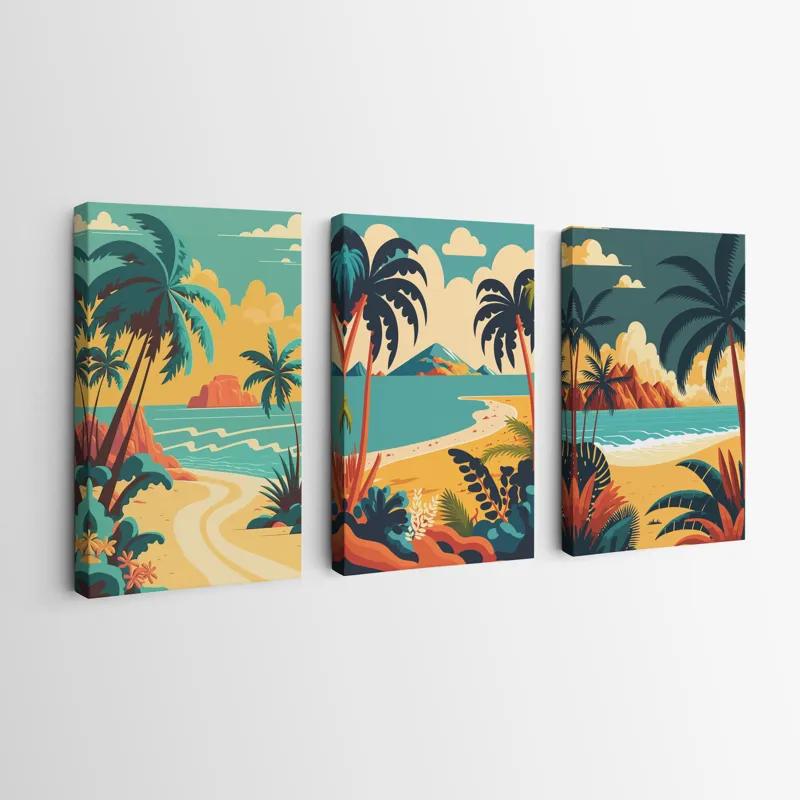 Tablou Multicanvas Beach Palm mockup 0