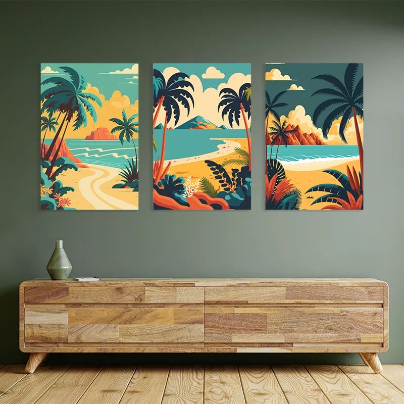 Tablou Multicanvas Beach Palm mockup 2