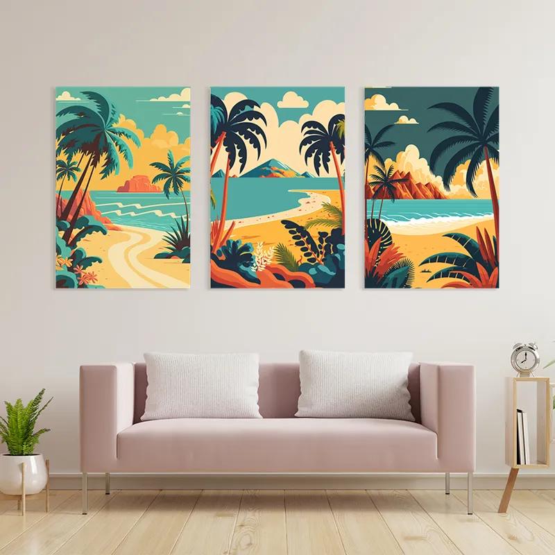 Tablou Multicanvas Beach Palm mockup 3