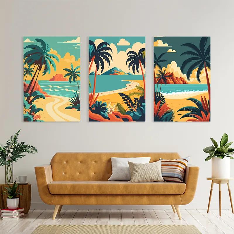Tablou Multicanvas Beach Palm mockup 4