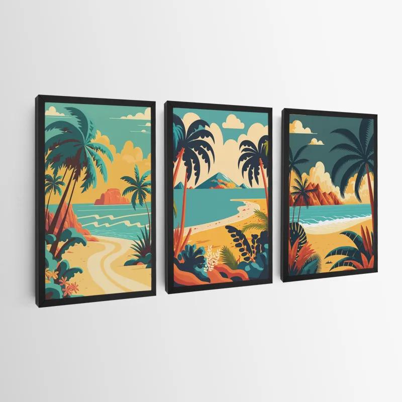 Tablou Multicanvas Beach Palm mockup 0