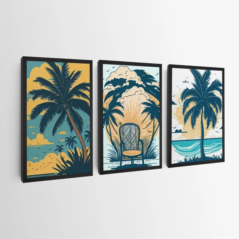 Tablou Multicanvas Palm Tree Set mockup 0