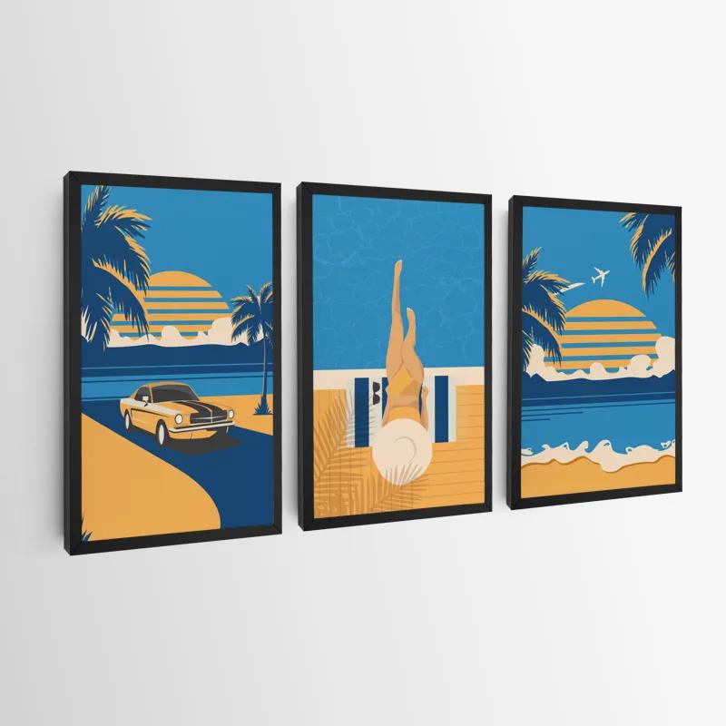 Tablou Multicanvas Summer Retro Set mockup 0