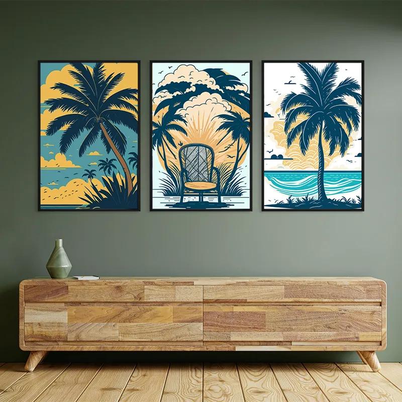Tablou Multicanvas Palm Tree Set mockup 2