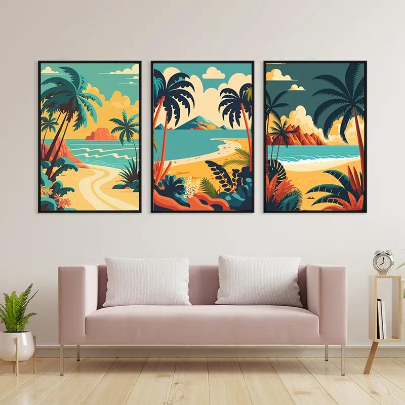 Tablou Multicanvas Beach Palm mockup 3