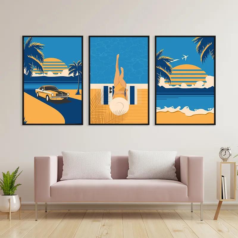 Tablou Multicanvas Summer Retro Set mockup 3