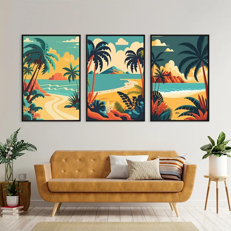 Tablou Multicanvas Beach Palm mockup 4