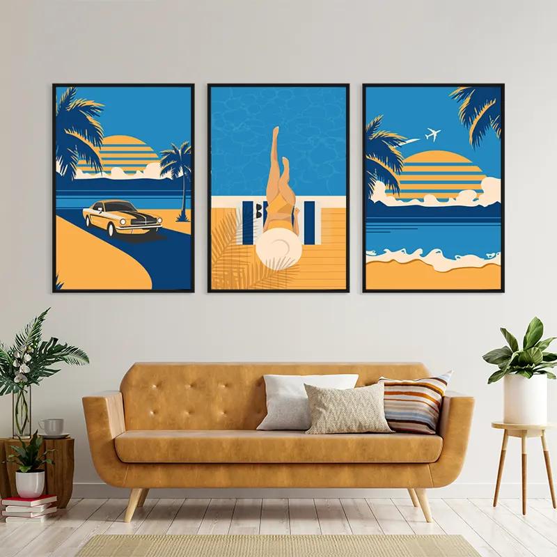 Tablou Multicanvas Summer Retro Set mockup 4