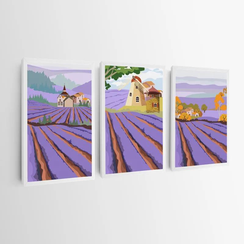 Tablou Multicanvas Purple Rural Field mockup 0