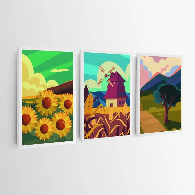 Tablou Multicanvas Ruralrt Set mockup 0