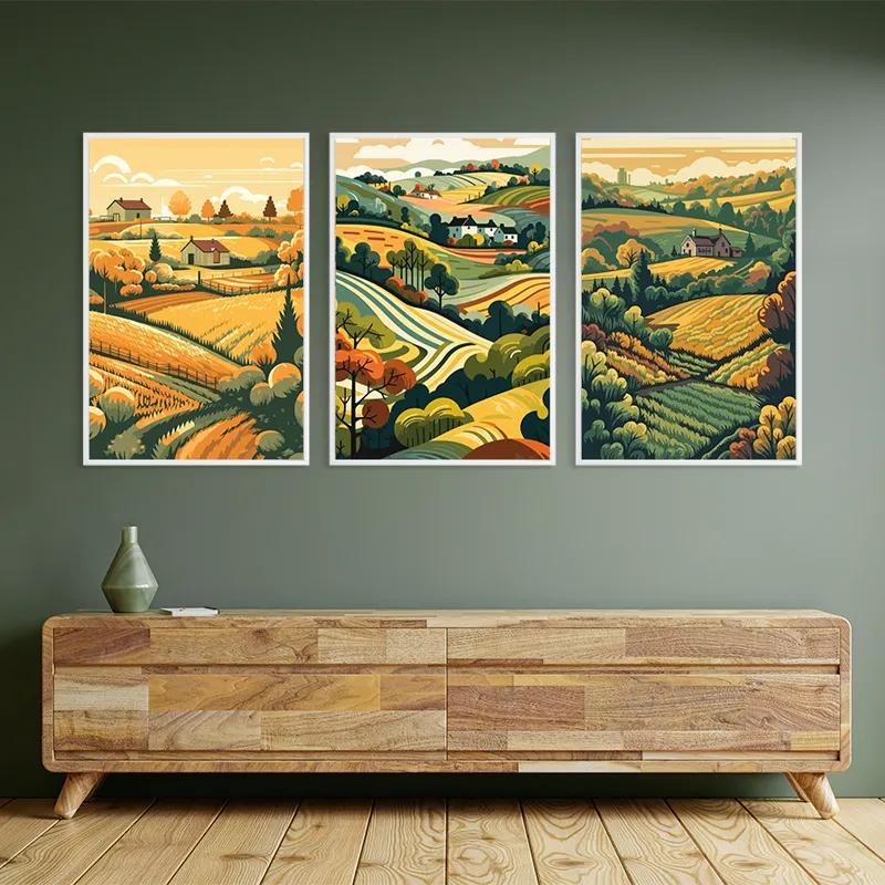 Tablou Multicanvas Farm Set mockup 2