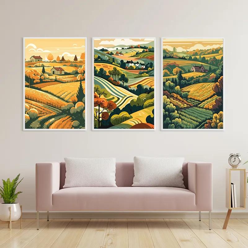 Tablou Multicanvas Farm Set mockup 3