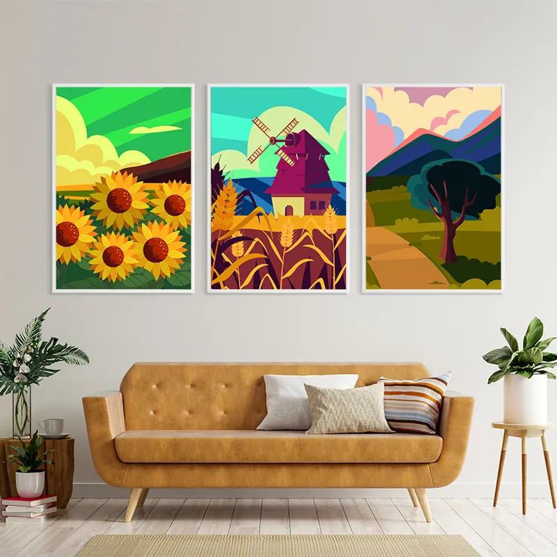 Tablou Multicanvas Ruralrt Set mockup 4