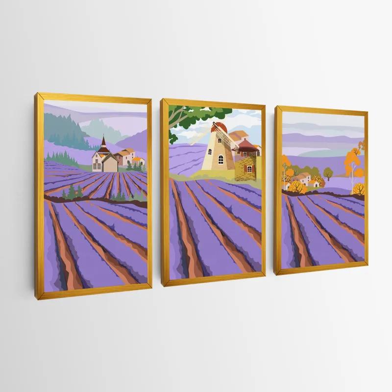 Tablou Multicanvas Purple Rural Field mockup 0
