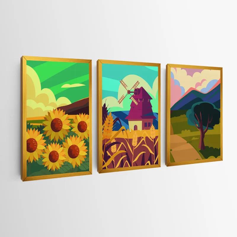 Tablou Multicanvas Ruralrt Set mockup 0