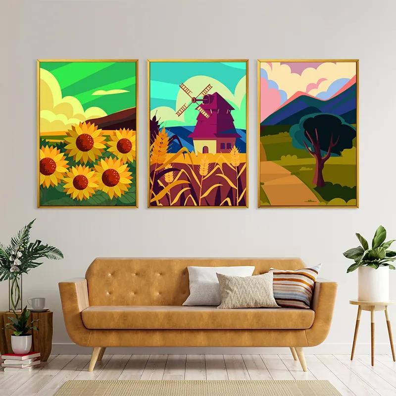 Tablou Multicanvas Ruralrt Set mockup 4