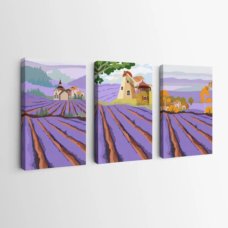 Tablou Multicanvas Purple Rural Field mockup 0