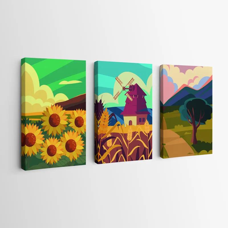 Tablou Multicanvas Ruralrt Set mockup 0