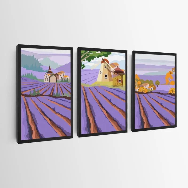 Tablou Multicanvas Purple Rural Field mockup 0