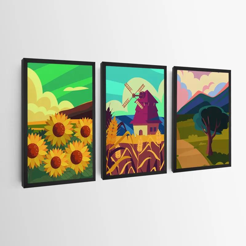 Tablou Multicanvas Ruralrt Set mockup 0