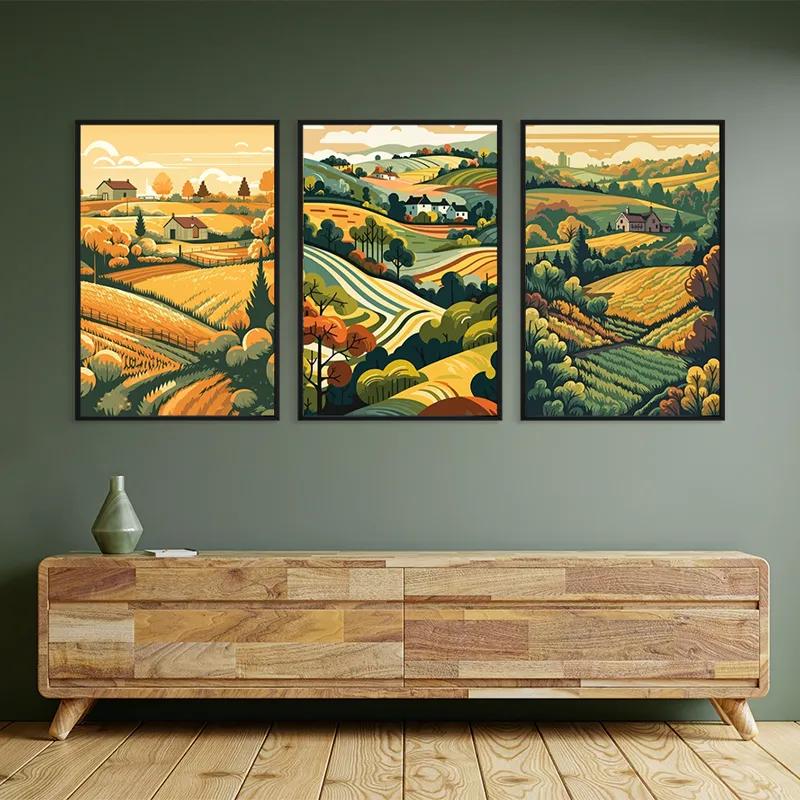 Tablou Multicanvas Farm Set mockup 2