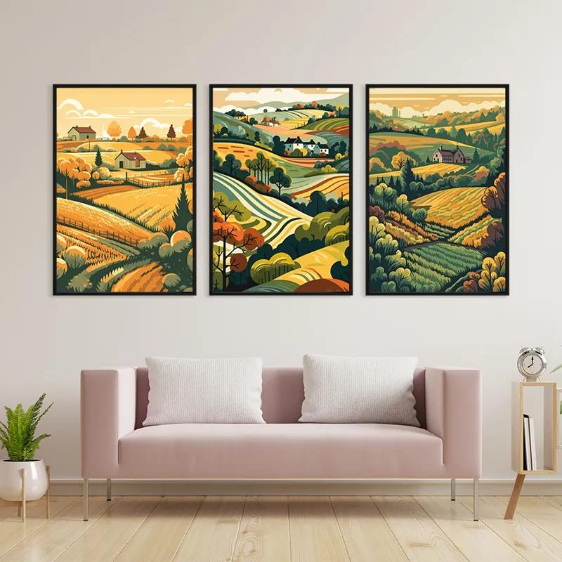 Tablou Multicanvas Farm Set mockup 3