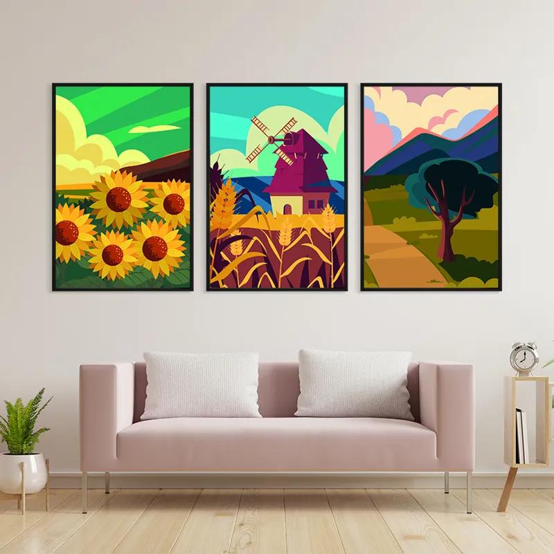 Tablou Multicanvas Ruralrt Set mockup 3