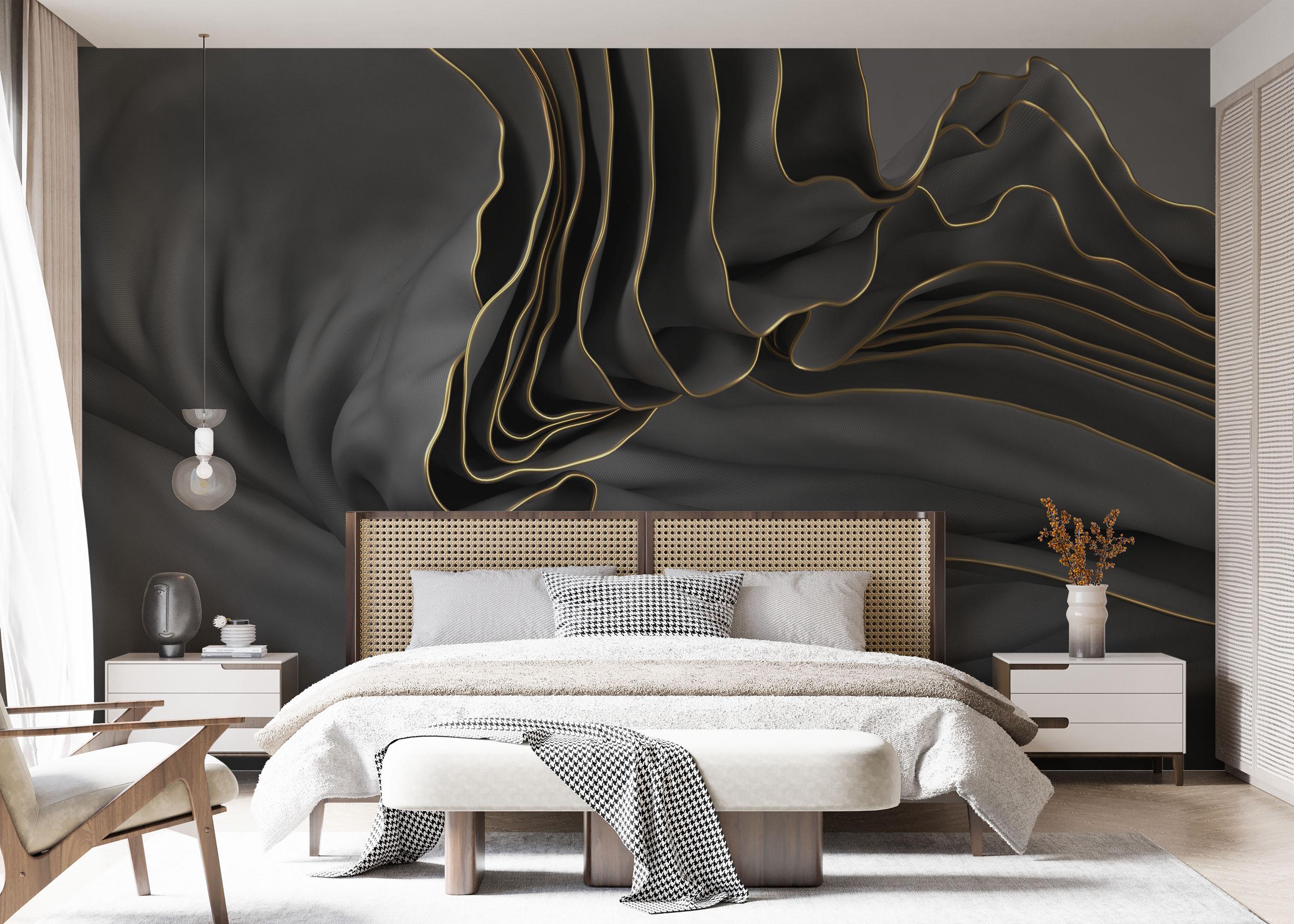 Fototapet 3d Wavy Material mockup 7