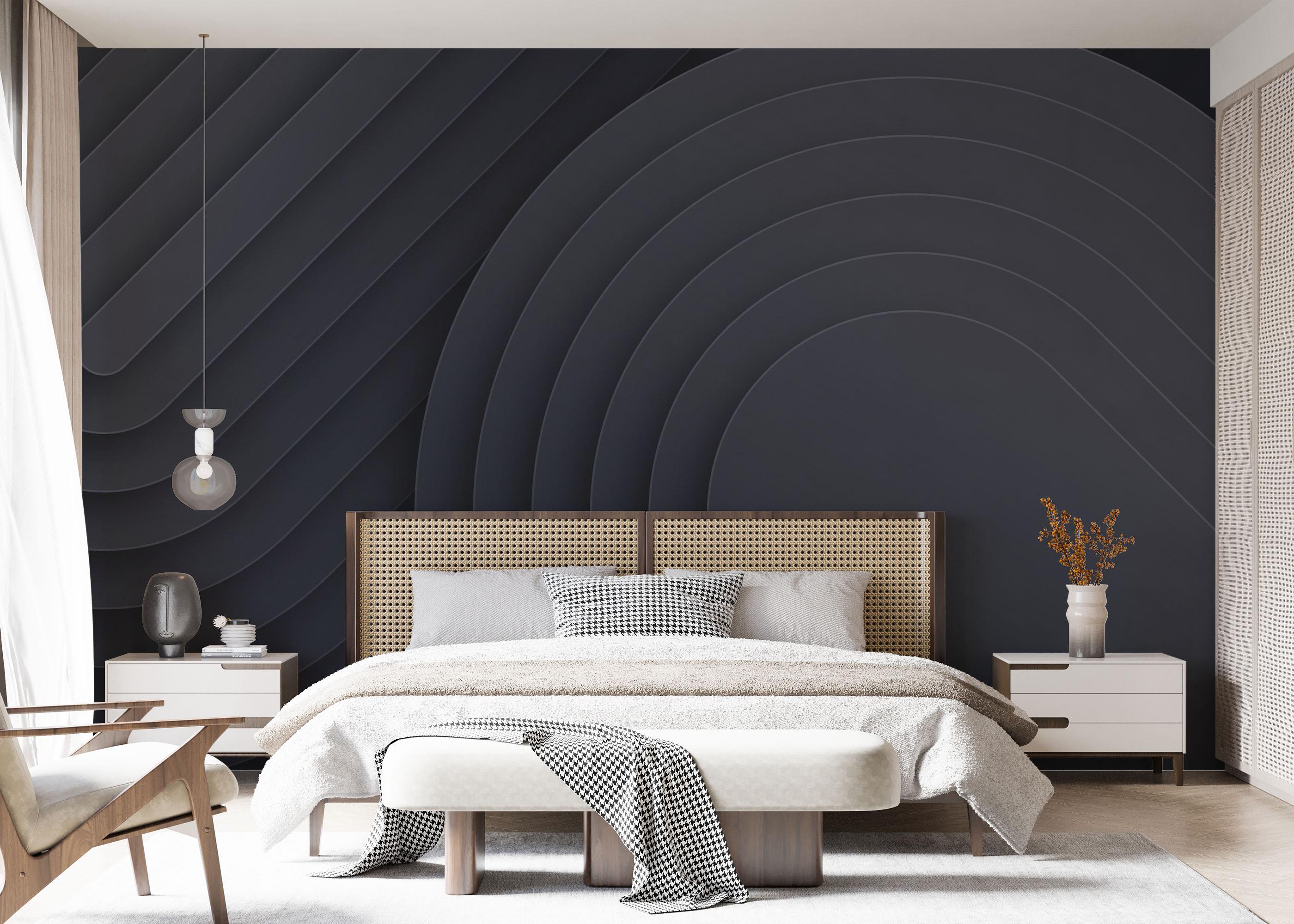 Fototapet Black Curved Shapes mockup 7