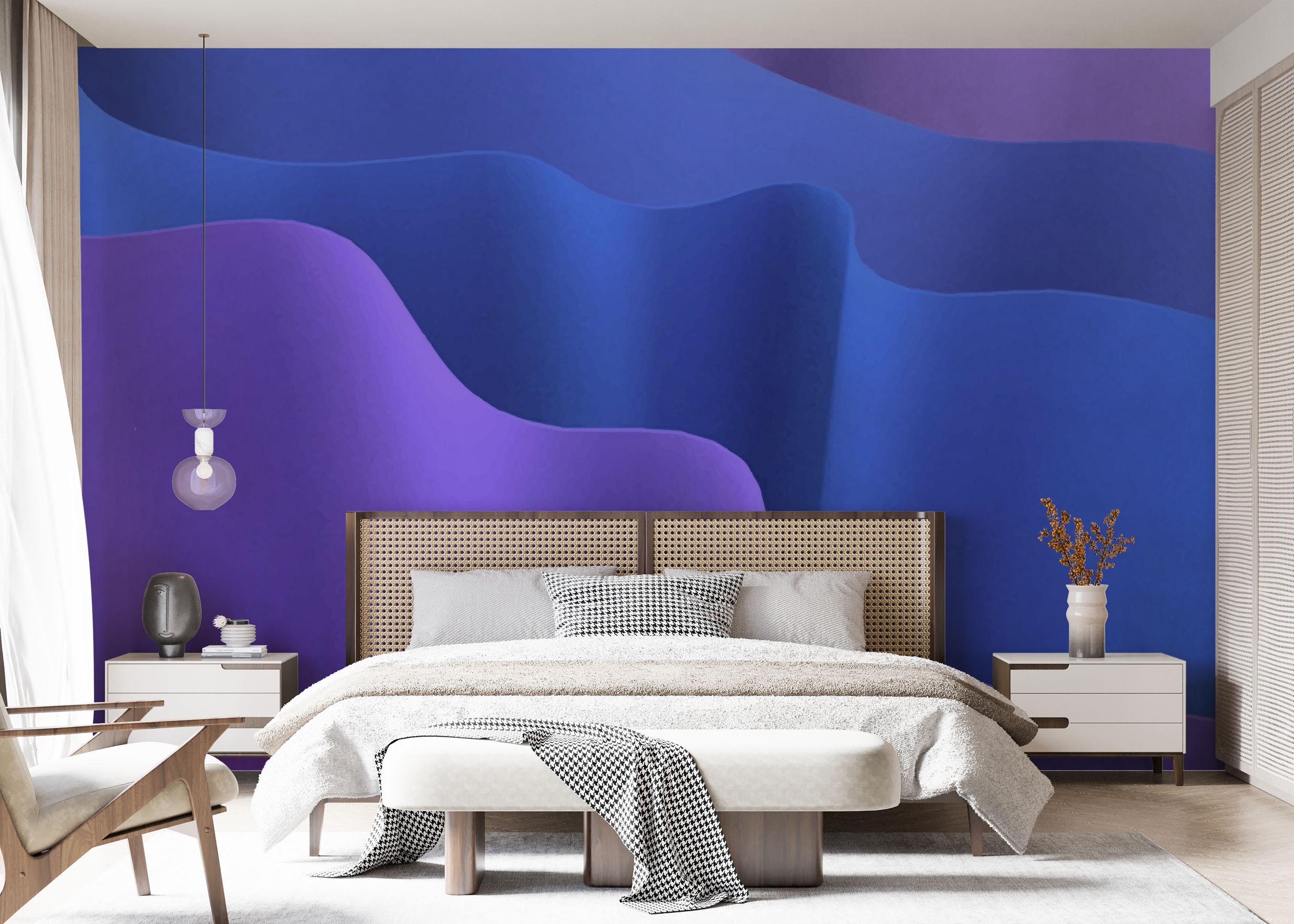 Fototapet Blue 3d Paper mockup 7