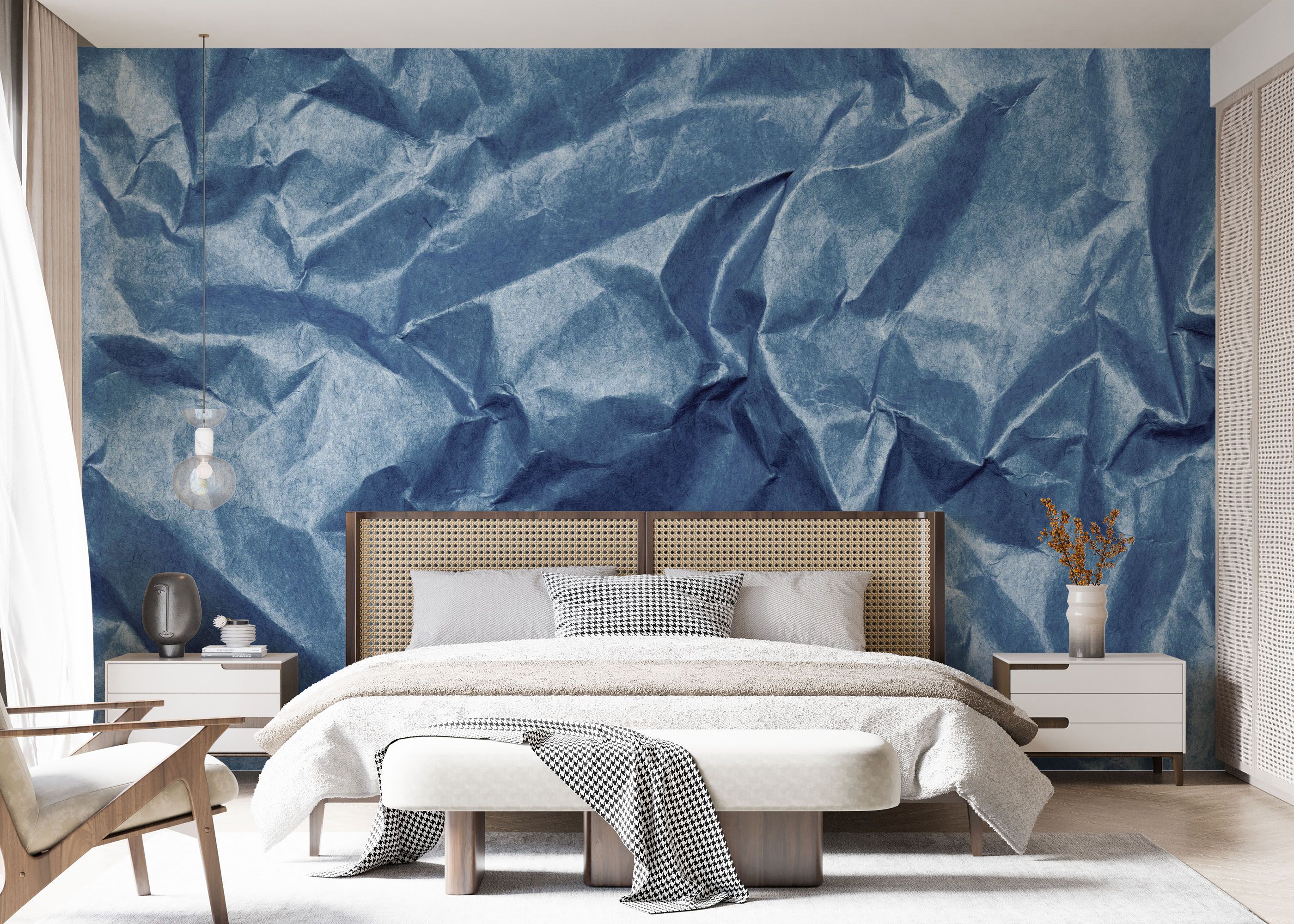 Blue Crumpled Sheet mockup 7